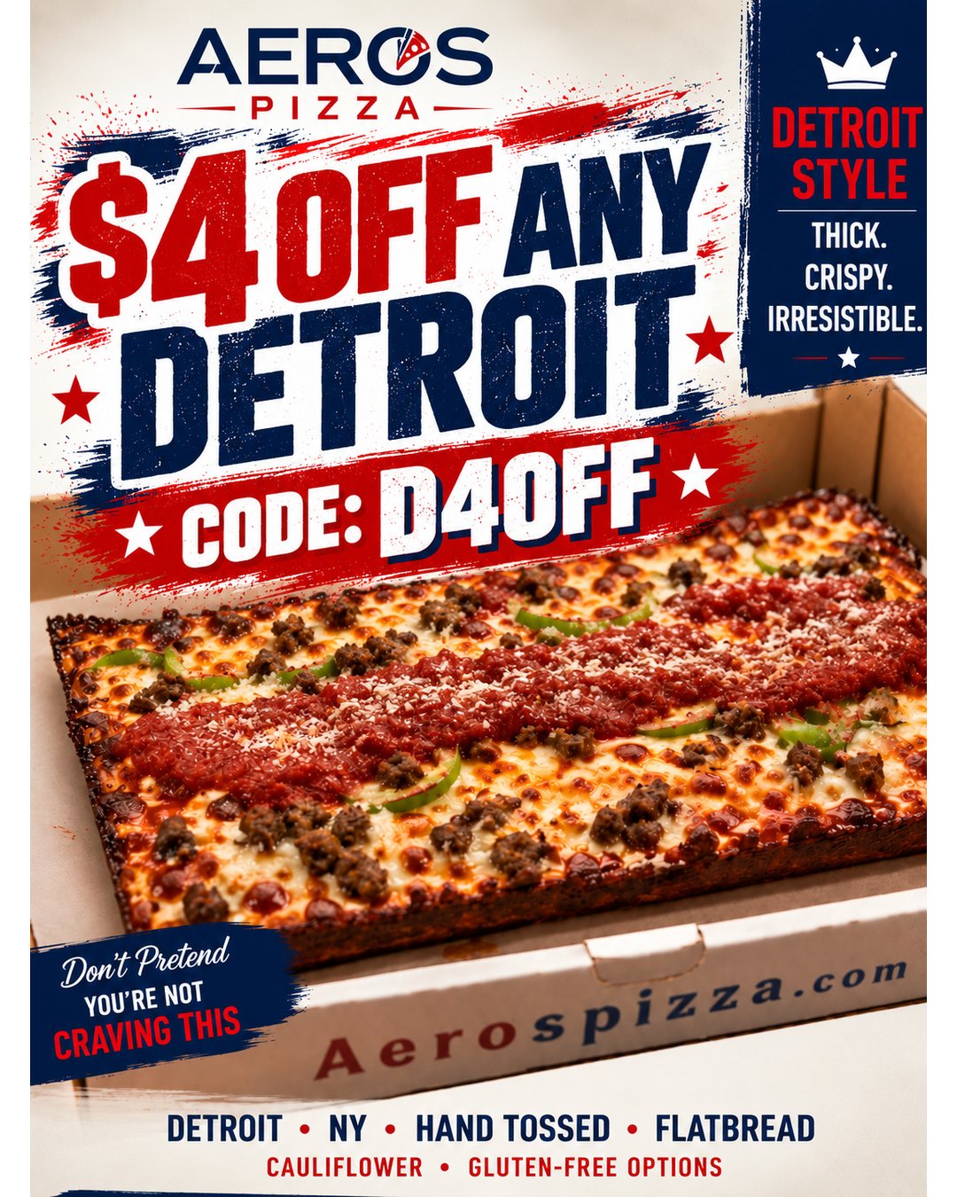 $4 off any Detroit pizza with code D4OFF.